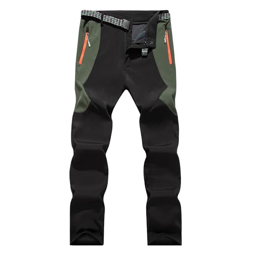 LHHMZ Warme Outdoor Winterhose für Herren Fleece Softshell Wanderhose Wasserabweisende Wander Ski Freizeithose von LHHMZ