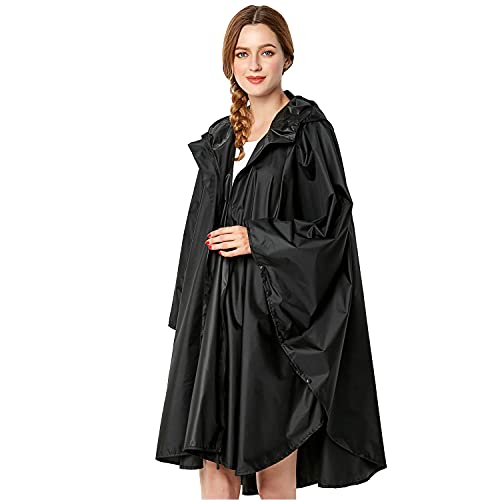 LHHMZ Wasserdichter Regenponcho Jacken für Damen Leichte, verstaubare Regenmäntel mit Kapuze Outdoor Regencape von LHHMZ