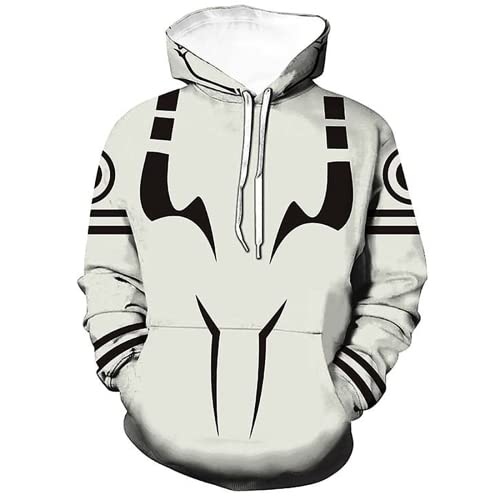 Anime Jujutsu Kaisen Cosplay Hoodie Pullover, Unisex 3D Digitaldruck Casual Sweatshirt für Manga Fans, grau, M von LHHZDH