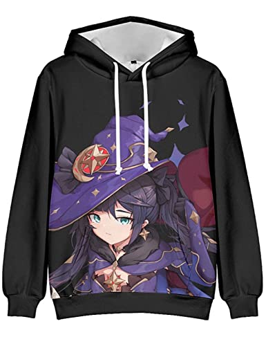 Game Genshin Impact Cosplay Charakter Mona Venti Jean Hoodie, 2022 Unisex 3D-Druck Pullover für Genshin Impact Fans, Mona, XL von LHHZDH