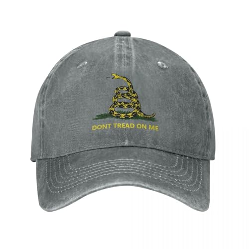 Don't Tread On Me Schlange Männer Frauen Baseballkappe Distressed Washed Caps Hut Klassische Outdoor-Workouts Unstrukturierte Weiche Snapback Mütze von LHJHZDJC