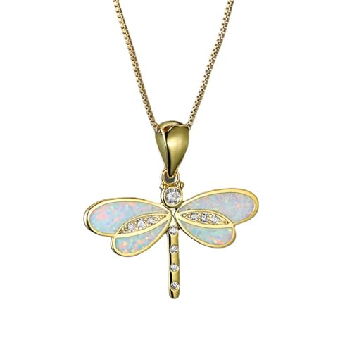 LHJHZDJC Halskette Mode Damen Feine Libelle Anhänger Blau Charme Gold Farbe Kette Halskette Tierschmuck Geschenk Modeschmuck Geschenke LHJHZDJC Halskette Mode Damen Feine Libelle Anhänger Blau Charme Gold Farbe Kette Halskette Tierschmuck Geschenk Modeschmuck Geschenke von LHJHZDJC
