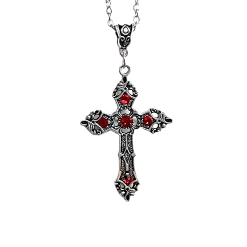 LHJHZDJC Halskette Mode Einfache Vintage Gothic Halskette für Frauen und Männer Rotes Kreuz Anhänger Mode Halskette Schmuck Geschenke LHJHZDJC Halskette Mode Einfache Vintage Gothic Halskette für Frauen und Männer Rotes Kreuz Anhänger Mode Halskette Schmuck Geschenke von LHJHZDJC