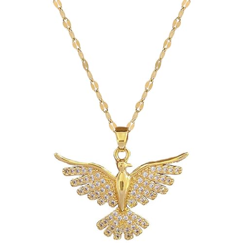 LHJHZDJC Halskette Mode Glänzender Phönix Halskette mit Strass klassischer Anhänger mit Vogelflügeln Party Schmuck Geschenke LHJHZDJC Halskette Mode Glänzender Phönix Halskette mit Strass klassischer Anhänger mit Vogelflügeln Party Schmuck Geschenke von LHJHZDJC