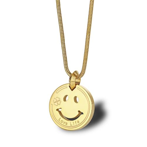LHJHZDJC Halskette Mode Gold Smiley Gesicht Anhänger Halskette für Männer und Frauen Hip Hop Street Dance Geschenk Mode Erinnerungsgeschenke LHJHZDJC Halskette Mode Gold Smiley Gesicht Anhänger Halskette für Männer und Frauen Hip Hop Street Dance Geschenk Mode Erinnerungsgeschenke von LHJHZDJC