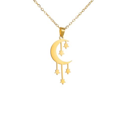 LHJHZDJC Halskette Mode Mond Sternschnuppen Anhänger Halskette für Frauen Halskette Schmuck Hochzeit Geburtstagsgeschenk Geschenk LHJHZDJC Halskette Mode Mond Sternschnuppen Anhänger Halskette für Frauen Halskette Schmuck Hochzeit Geburtstagsgeschenk Geschenk von LHJHZDJC