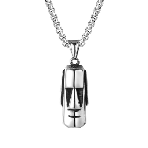 LHJHZDJC Halskette Mode Persönlichkeit Chile Osterinsel Monolithische Moai Mann Anhänger Halskette Tier Gedenkgeschenke von LHJHZDJC