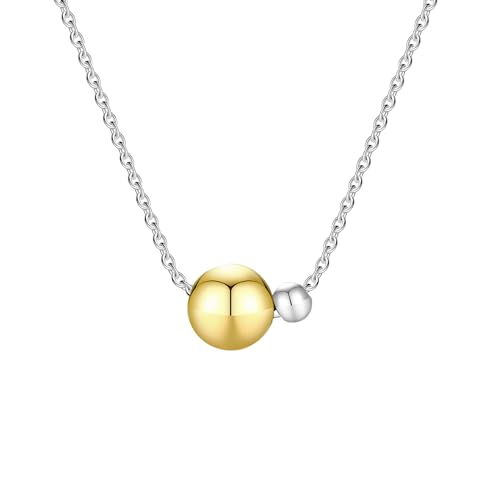 LHJHZDJC Halskette Mode Unisex Charm Kugel Halskette Damen Anhänger Gemischt Minimalistischer Schmuck Gold Und Silber Farbe Schmuck Geschenke LHJHZDJC Halskette Mode Unisex Charm Kugel Halskette Damen Anhänger Gemischt Minimalistischer Schmuck Gold Und Silber Farbe Schmuck Geschenke von LHJHZDJC