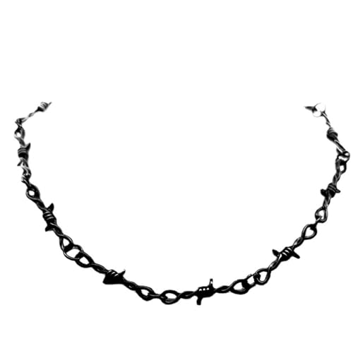 LHJHZDJC Halskette Mode Unisex Frauen Schwarzer Eisendraht Kleiner Choker Gothic Punk Stil Halskette Hip-Hop Stacheldraht Kleiner Dorn Kette Geschenke Schmuck Geschenke LHJHZDJC Halskette Mode Unisex Frauen Schwarzer Eisendraht Kleiner Choker Gothic Punk Stil Halskette Hip-Hop Stacheldraht Kleiner Dorn Kette Geschenke Schmuck Geschenke von LHJHZDJC