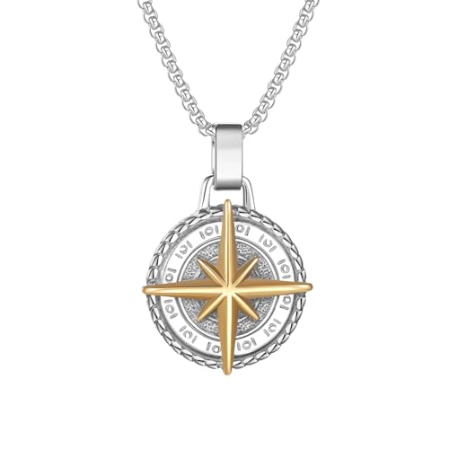 LHJHZDJC Halskette Mode Wikinger Hexagramm Halskette Vintage Rune Amulett Anhänger Herren Halskette Frauen Charm Anhänger Choker Halskette Geschenk von LHJHZDJC