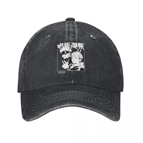 LHJHZDJC Jujutsu Anime Baseball Caps Retro Distressed Baumwolle Comic Kopfbedeckung Unisex Outdoor Workouts Hüte Cap von LHJHZDJC