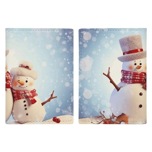 LHJKB Reisepasshülle aus strapazierfähigem PU-Material, niedlicher Schneemänner, Weihnachtsdruck, niedlicher Reisepass-Schutzhülle, für Damen und Herren, Reisepasshülle, verschleißfest, Niedliche von LHJKB