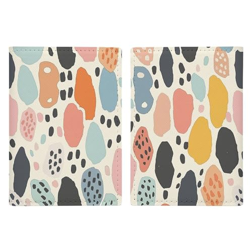 LHJKB Reisepasshülle aus strapazierfähigem PU-Material mit Punkten mit Kreisdruck, niedlicher Reisepass-Schutzhülle, für Damen und Herren, Reisepasshülle, verschleißfeste Reisepasstasche, Punkte mit von LHJKB