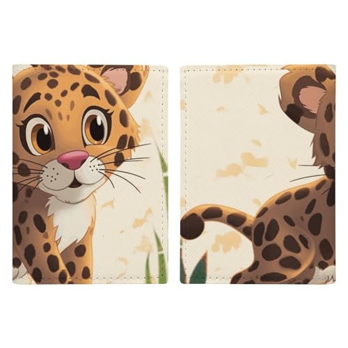 LHJKB Reisepasshülle aus strapazierfähigem PU-Material mit niedlichem Jaguar-Druck, niedlicher Reisepass-Schutzhülle, für Damen und Herren, Reisepasshülle, verschleißfest, Niedlicher Jaguar-Baby, LHJKB Reisepasshülle aus strapazierfähigem PU-Material mit niedlichem Jaguar-Druck, niedlicher Reisepass-Schutzhülle, für Damen und Herren, Reisepasshülle, verschleißfest, Niedlicher Jaguar-Baby, von LHJKB