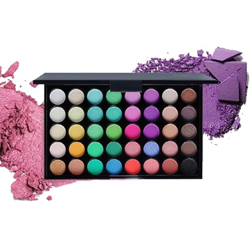 LHLXZQ 40 Farbe Lidschatten Palette, Mehrfarbiges, Mattes, Nude Perlglanz, Glänzend Lidschattenbrett, Bühne Halloween Weihnachten eyeshadow tray, geeignet für Anfänger und Profis*2 von LHLXZQ