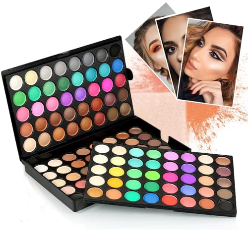 LHLXZQ 120 Farbe Lidschatten Palette, Mehrfarbiges, Mattes, Nude Perlglanz, Glänzend Lidschattenbrett, Bühne Halloween Weihnachten eyeshadow tray, geeignet für Anfänger und Profis#1 von LHLXZQ