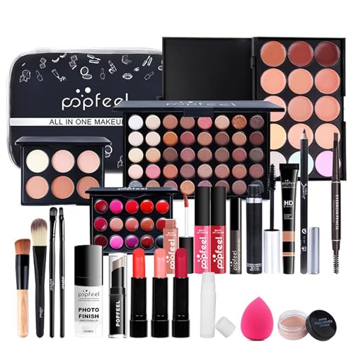 LHLXZQ Schmink Set, Kosmetik Starter Kit für Frauen mit Lidschatten Palette Concealer Lipgloss Lippenstift Mascara etc, Multifunktions Kosmetik Makeup Set für Gesicht, Augen und Lippen#5 von LHLXZQ