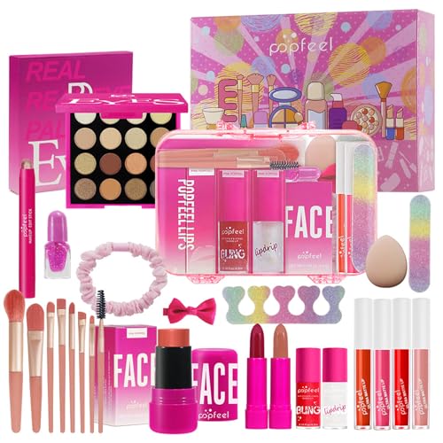 LHLXZQ Schmink Set, Kosmetik Starter Kit für Frauen mit Lidschatten Palette Concealer Lipgloss Lippenstift Mascara etc, Multifunktions Kosmetik Makeup Set für Gesicht, Augen und Lippen#1 von LHLXZQ
