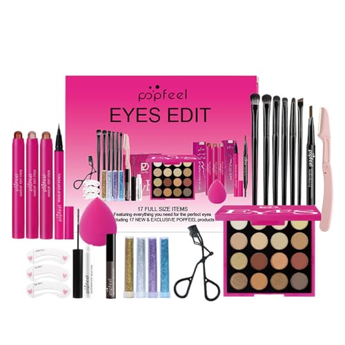 LHLXZQ Schmink Set, Kosmetik Starter Kit für Frauen mit Lidschatten Palette Concealer Lipgloss Lippenstift Mascara etc, Multifunktions Kosmetik Makeup Set für Gesicht, Augen und Lippen#3 von LHLXZQ