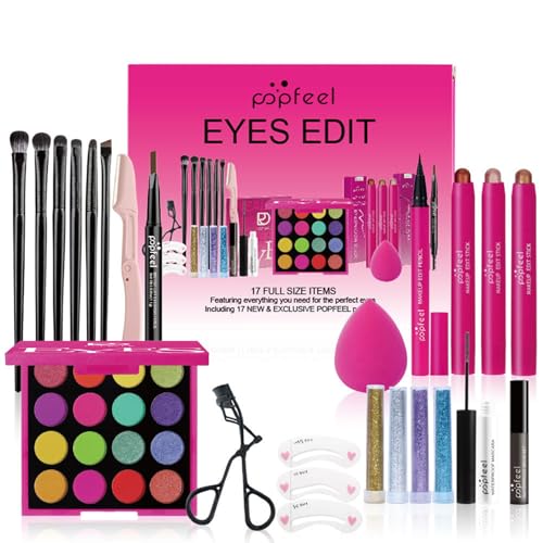 LHLXZQ Schmink Set, Kosmetik Starter Kit für Frauen mit Lidschatten Palette Concealer Lipgloss Lippenstift Mascara etc, Multifunktions Kosmetik Makeup Set für Gesicht, Augen und Lippen#4 von LHLXZQ