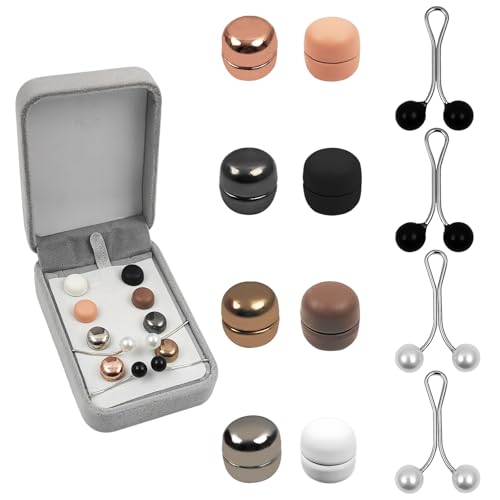 LHOEST 12 Stück Hijab Magnet Pins Set, Runden Beidseitig Hijab Magnet Stark Pinless, 4pcs Hijab Kopftuch Nadeln, Hijab Pins Brosche Magnetischer Clip für Muslin Frauen ärmelhalter Damen von LHOEST
