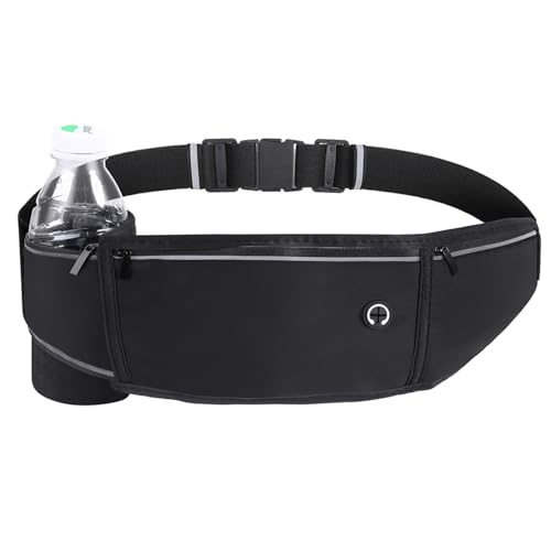 Laufgürtel Handy Damen Herren Handytasche Joggen Bauchtasche Schwarz Handy Lauftasche Jogging mit Flasche Tasche Jogging Laufgurt Joggen Zubehör Trinkgürtel Laufen Joggen Hüfttaschen für Running Belt von LHOEST