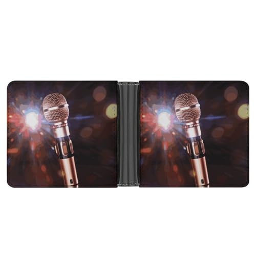 LHOKDR Taschen-Geldbörse, Karaoke-Mikrofon, bedruckt, multifunktional, einfache Reisebrieftasche, Unisex, schwarz, Einheitsgröße, modern, Schwarz , Einheitsgröße, Zeitgenössisch von LHOKDR
