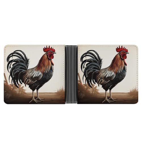 LHOKDR Taschengeldbörse, Hahn-bedruckt, multifunktional, einfache Reisebrieftasche, Unisex, schwarz, Einheitsgröße, modern, Schwarz , Einheitsgröße, Zeitgenössisch von LHOKDR