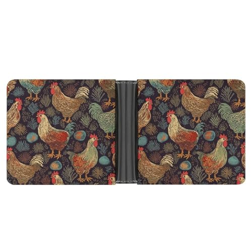 LHOKDR Taschengeldbörse, Huhn-Druck, multifunktional, einfache Reisebrieftasche, Unisex, schwarz, Einheitsgröße, modern, Schwarz , Einheitsgröße, Zeitgenössisch von LHOKDR
