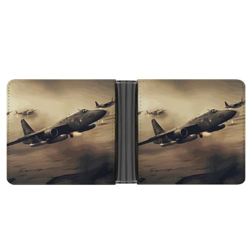 LHOKDR Taschengeldbörse, Motiv: Kriegsflugzeug, multifunktional, einfache Reisebrieftasche, Unisex, schwarz, Einheitsgröße, modern, Schwarz , Einheitsgröße, Zeitgenössisch von LHOKDR