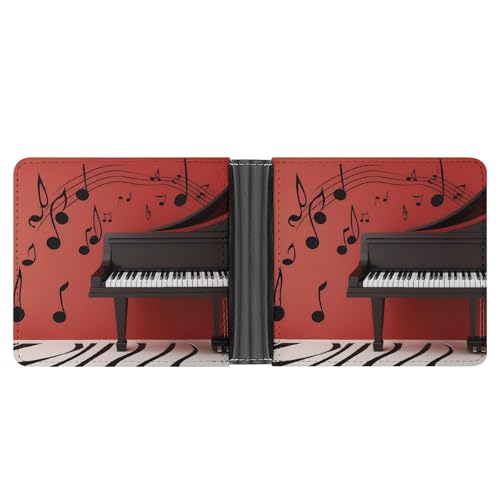 LHOKDR Taschengeldbörse, Musiknoten-Klavierdruck, multifunktionale Geldbörse, einfache Reisebrieftasche, Unisex, schwarz, Einheitsgröße, modern, Schwarz , Einheitsgröße, Zeitgenössisch von LHOKDR