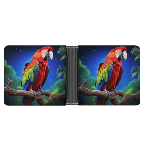 LHOKDR Taschengeldbörse, Papageien-bedruckt, multifunktional, einfache Reisebrieftasche, Unisex, schwarz, Einheitsgröße, modern, Schwarz , Einheitsgröße, Zeitgenössisch von LHOKDR