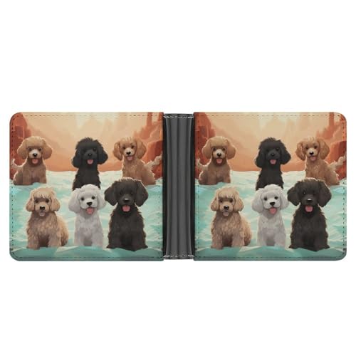 LHOKDR Taschengeldbörse, Pudel-Hunde, bedruckt, multifunktional, einfache Reisebrieftasche, Unisex, schwarz, Einheitsgröße, modern, Schwarz , Einheitsgröße, Zeitgenössisch von LHOKDR