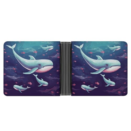 LHOKDR Taschengeldbörse, Wal-bedruckt, multifunktional, einfache Reisebrieftasche, Unisex, schwarz, Einheitsgröße, modern, Schwarz , Einheitsgröße, Zeitgenössisch von LHOKDR