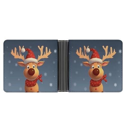 LHOKDR Taschengeldbörse, Weihnachts-Hirsch-bedruckt, multifunktional, einfache Reisebrieftasche, Unisex, schwarz, Einheitsgröße, modern, Schwarz , Einheitsgröße, Zeitgenössisch von LHOKDR