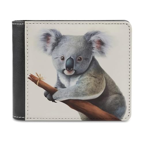 LHOKDR Tragbare Geldbörse mit Kartenhalter, Koala und Schmetterling, bedruckt, multifunktional, einfache Reisebrieftasche, Unisex, schwarz, Einheitsgröße, modern, Schwarz , Einheitsgröße, von LHOKDR
