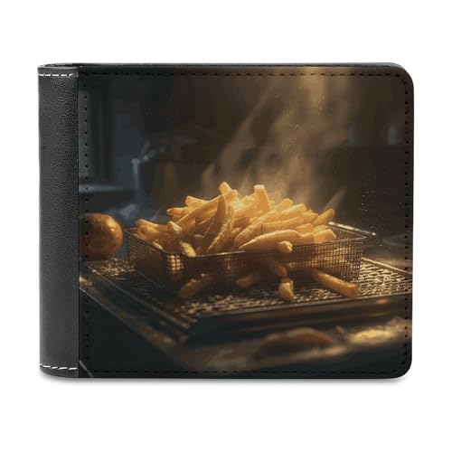 LHOKDR Tragbare Geldbörse mit Kartenhalter, Pommes Frites bedruckt, multifunktionale Geldbörse, einfache Reisebrieftasche, Unisex, schwarz, Einheitsgröße, modern, Schwarz , Einheitsgröße, von LHOKDR