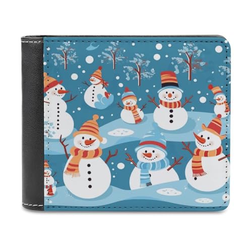 LHOKDR Tragbare Geldbörse mit Kartenhalter, Schneemann, bedruckt, multifunktional, einfache Reisebrieftasche, Unisex, schwarz, Einheitsgröße, modern, Schwarz , Einheitsgröße, Zeitgenössisch von LHOKDR