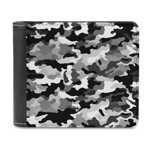 LHOKDR Tragbare Geldbörse mit Kartenhalter, schwarz, grau, weiß, Camouflage, bedruckt, multifunktional, einfache Reisebrieftasche, Unisex, Schwarz, Einheitsgröße, modern, Schwarz , Einheitsgröße, von LHOKDR