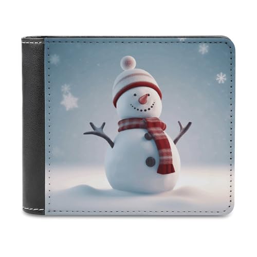 LHOKDR Tragbare Kartenhalter-Geldbörse, Weihnachtsmotiv mit Schneemann-Motiv, multifunktional, einfache Reisebrieftasche, Unisex, schwarz, Einheitsgröße, modern, Schwarz , Einheitsgröße, von LHOKDR