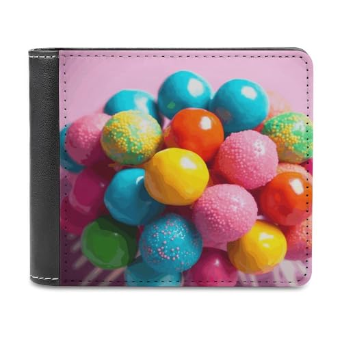LHOKDR Tragbarer Kartenhalter, Bonbondruck, multifunktionale Geldbörse, einfache Reisebrieftasche, Unisex, schwarz, Einheitsgröße, modern, Schwarz , Einheitsgröße, Zeitgenössisch von LHOKDR