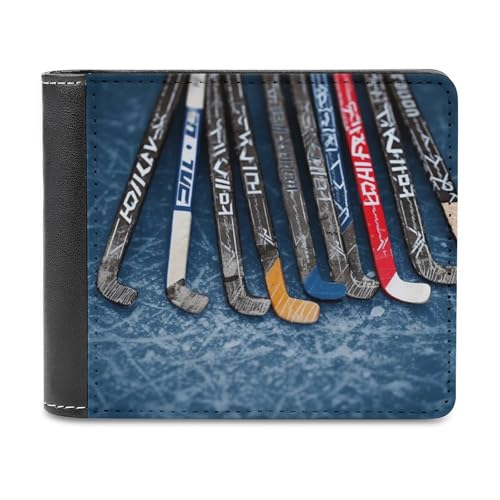 LHOKDR Tragbarer Kartenhalter, Geldbörse, Eishockeyschläger bedruckt, multifunktionale Geldbörse, einfache Reisebrieftasche, Unisex, schwarz, Einheitsgröße, modern, Schwarz , Einheitsgröße, von LHOKDR