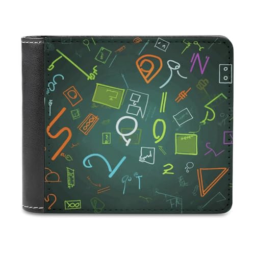 LHOKDR Tragbarer Kartenhalter, Geldbörse, mathematische Frage, bedruckt, multifunktional, einfache Reisebrieftasche, Unisex, schwarz, Einheitsgröße, modern, Schwarz , Einheitsgröße, Zeitgenössisch von LHOKDR