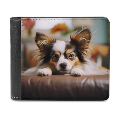 LHOKDR Tragbarer Kartenhalter, Papillon liegend auf dem Bauch, bedruckte multifunktionale Geldbörse, einfache Reisebrieftasche, Unisex, schwarz, Einheitsgröße, modern, Schwarz , Einheitsgröße, von LHOKDR