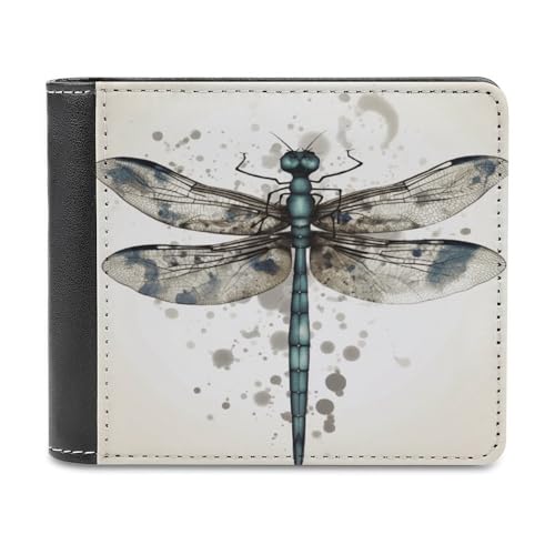 LHOKDR Tragbarer Kartenhalter, moderne Libellen-bedruckte multifunktionale Brieftasche, einfache Reisebrieftasche, Unisex, schwarz, Einheitsgröße, modern, Schwarz , Einheitsgröße, Zeitgenössisch von LHOKDR