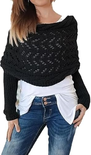 LHQLS Damen-Ärmelschal, gestrickter Ärmelschal, Damen-Ärmelschal-Set, bequemer Ärmelschal von LHQLS
