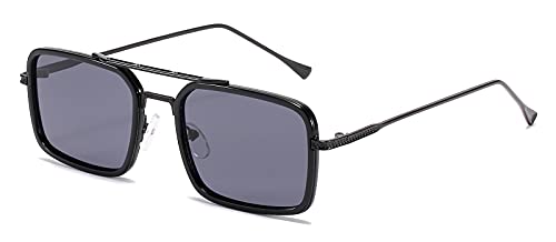 LHSDMOAT Mode Sonnenbrille Für Herren Damen, Vintage Tony Stark Edith Sunglases, Retro Metall rahmen Iron Man Brille, UV400 Brillen, Deko Brillenfassungen von LHSDMOAT