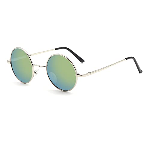 LHSDMOAT Polarisierte Runde Sonnenbrille Herren Damen, Retro UV400 Sonnenbrille, Vintage Angeln Golf Fahren Stilvoll Hippe Sonnenbrille von LHSDMOAT