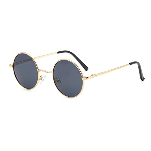 LHSDMOAT Polarisierte Runde Sonnenbrille Herren Damen, Retro UV400 Sonnenbrille, Vintage Angeln Golf Fahren Stilvoll Hippe Sonnenbrille von LHSDMOAT