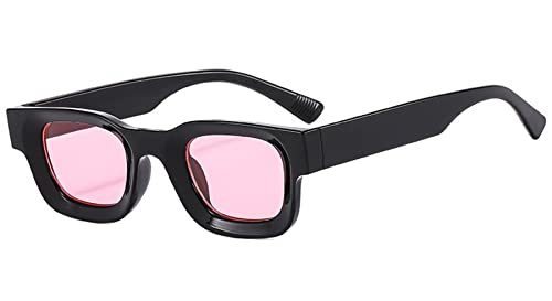 LHSDMOAT Retro Sonnenbrille Unisex UV400 Sonnenbrille Rechteckig Dicke Damen Herren Sonnenbrille Vintage 90er Jahre Quadrat Form von LHSDMOAT